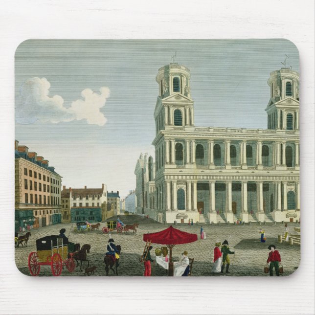 View of the Church of Saint-Sulpice Mouse Pad (Front)