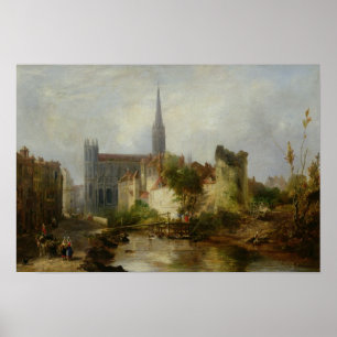 View of the Church of St. Peter, Caen, 1841 Poster