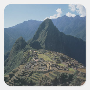 View of the citadel at Machu Picchu Square Sticker