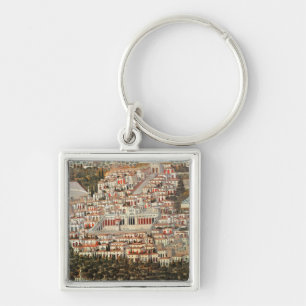 View of the city of Damascus Key Ring