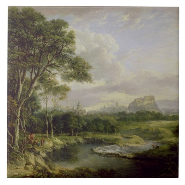 View of the City of Edinburgh, c.1822 (oil on canv Tile (Front)