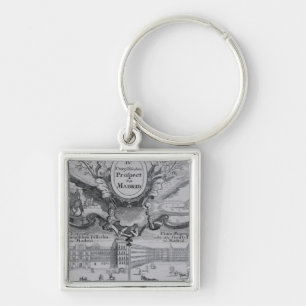 View of the city of Madrid Key Ring
