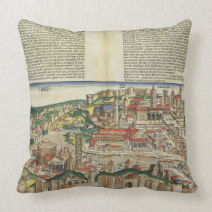 View of the City of Rome, from the Nuremberg Chron Cushion
