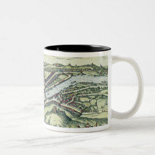 View of the city of Salzburg on the banks of the r Two-Tone Coffee Mug
