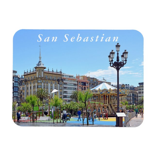 View of the city of San Sebastian in sunny day. Magnet (Horizontal)
