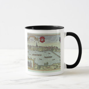 View of the city of Warsaw beside the river Vistul Mug