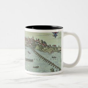 View of the city of Warsaw beside the river Vistul Two-Tone Coffee Mug