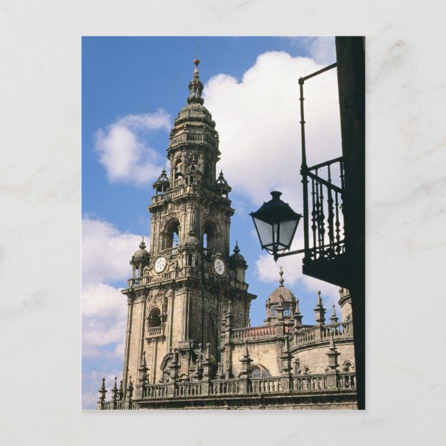 View of the Clock Tower at the corner of the Postcard (Front)