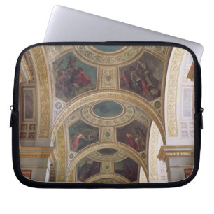 View of the coffered Library ceiling with gilded s Laptop Sleeve