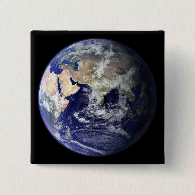 View of the Earth from space 15 Cm Square Badge (Front)