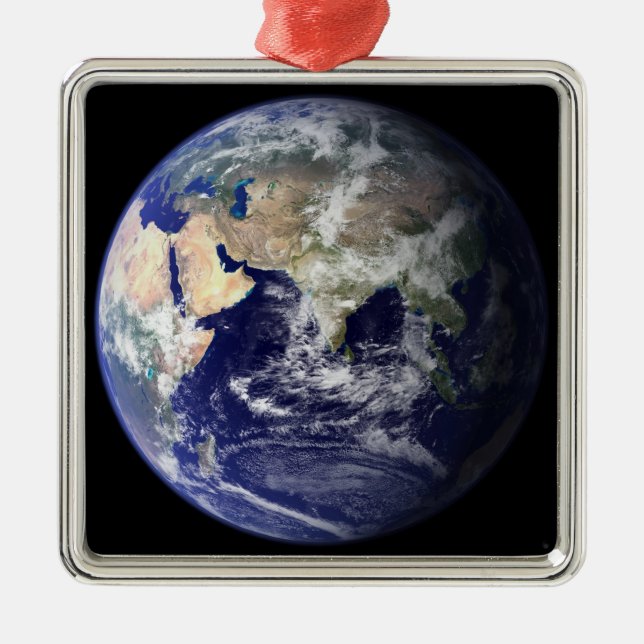View of the Earth from space Metal Tree Decoration (Front)