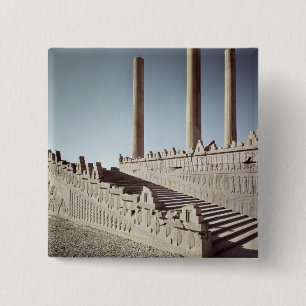 View of the east staircase of the Apadana 15 Cm Square Badge
