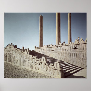 View of the east staircase of the Apadana Poster