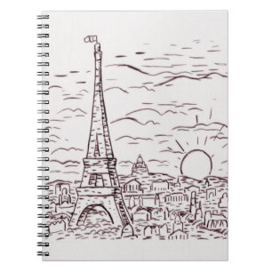 View of the Eiffel Tower in Paris Notebook