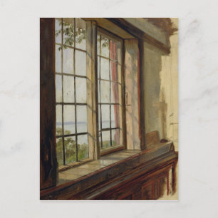 View of the Elbe through a Window, 1838 Postcard