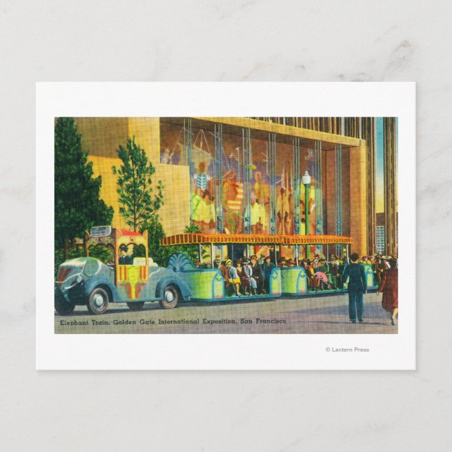 View of the Elephant Train Postcard (Front)