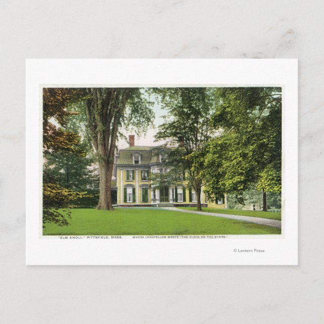View of the Elm Knoll, Longfellow Resided Here Postcard (Front)