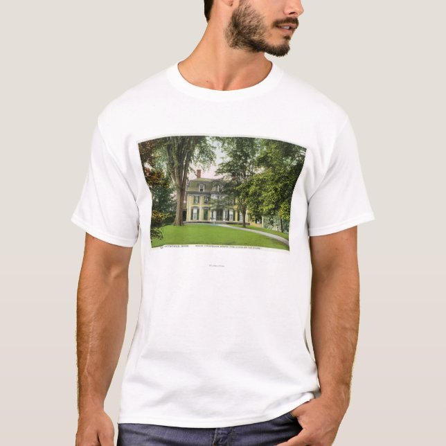 View of the Elm Knoll, Longfellow Resided Here T-Shirt (Front)