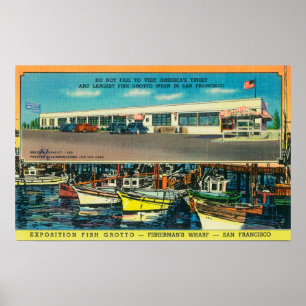 View of the Exposition Fish Grotto Poster