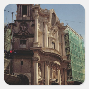 View of the exterior fa�ade square sticker