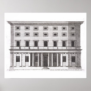 View of the facade of Palazzo Massimi alla Valle, Poster