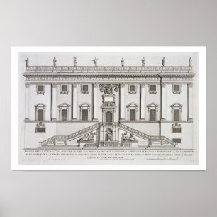 View of the facade of Palazzo Senatorio in Piazza Poster