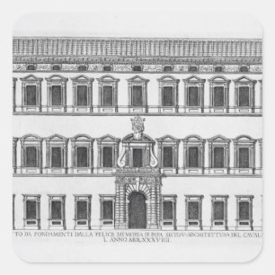 View of the facade of the Lateran Palace, Rome, co Square Sticker