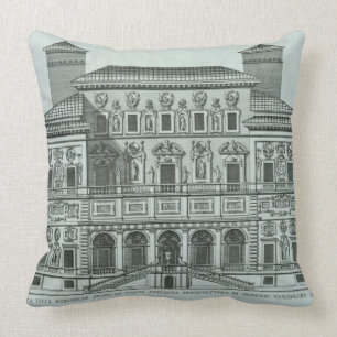 View of the facade of Villa Borghese, Rome (engrav Cushion