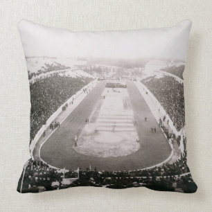 View of the first official Olympic Games in Athens Cushion
