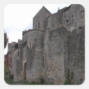 View of the fortified village (photo) 3 square sticker
