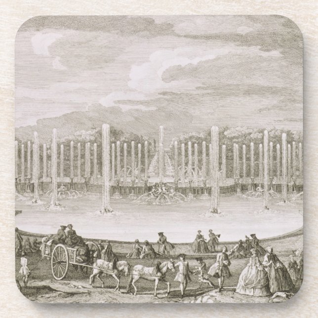 View of the Fountain of Neptune, Versailles (engra Coaster (Front)