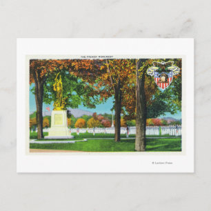 View of the French Monument, Soldiers in Postcard