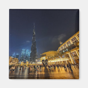 View of the futuristic architecture Burj Khalifa Magnet