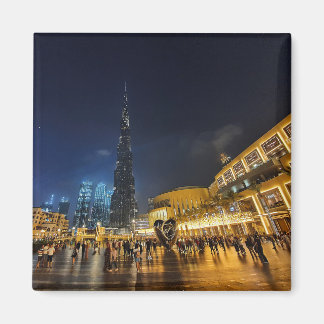 View of the futuristic architecture Burj Khalifa Magnet