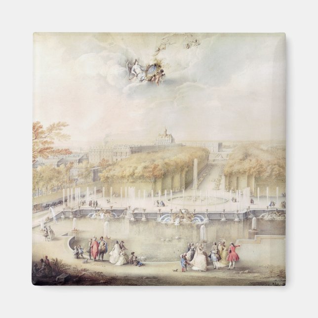 View of the Gardens and the Chateau of Versailles Magnet (Front)