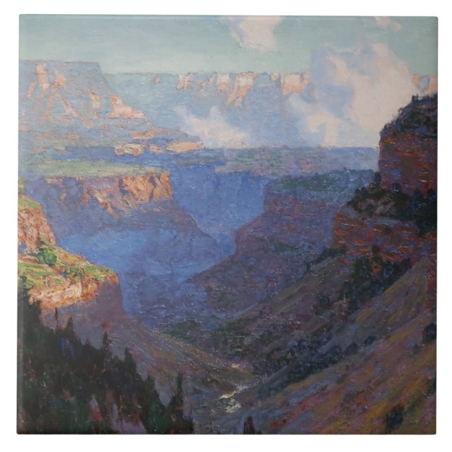 View of the Grand Canyon (by E.H. Potthast) Ceramic Tile (Front)
