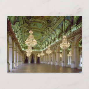 View of the Grande Salle des Fetes, after 1871 Postcard