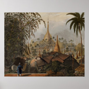 View of the Great Dagon Pagoda and Adjacent Scener Poster