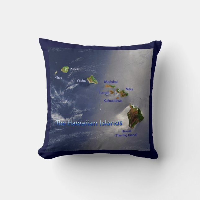 View of the Hawaiian Islands Cushion (Front)