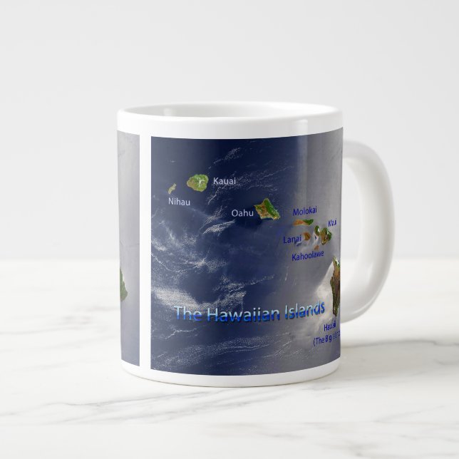 View of the Hawaiian Islands Large Coffee Mug (Front Right)