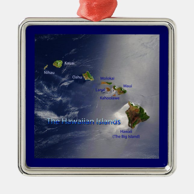 View of the Hawaiian Islands Metal Tree Decoration (Front)