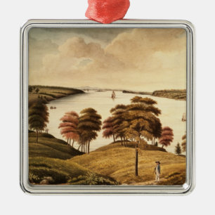 View of the Hudson River from Fort Knyphansen Metal Tree Decoration