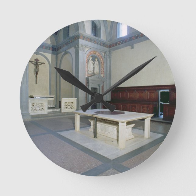 View of the interior, built c.1420-29 (photo) round clock (Front)