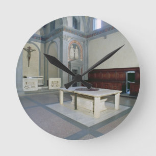 View of the interior, built c.1420-29 (photo) round clock