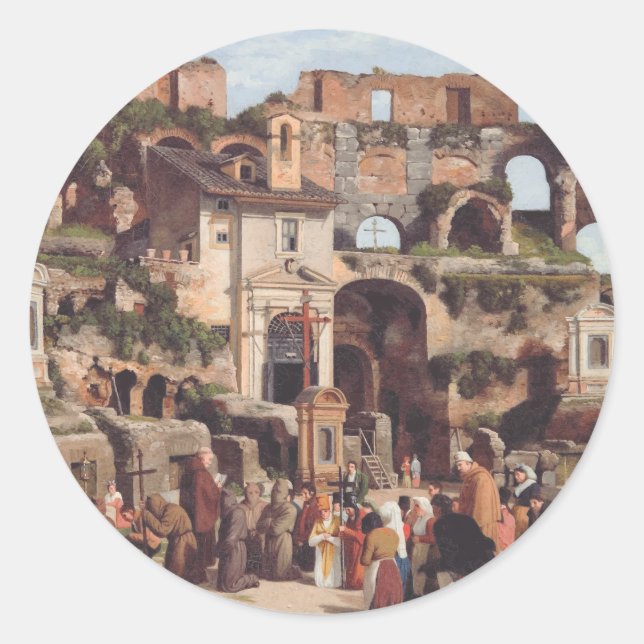 View of the interior of the Colosseum  Classic Round Sticker (Front)