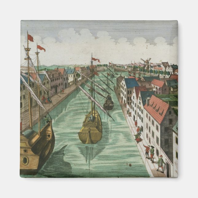 View of the Kettel Gate in Delft (engraving) Magnet (Front)