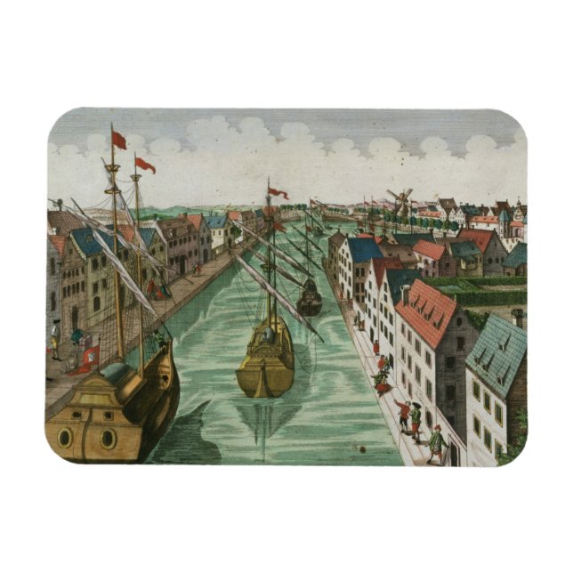 View of the Kettel Gate in Delft (engraving) Magnet (Horizontal)