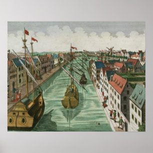 View of the Kettel Gate in Delft (engraving) Poster