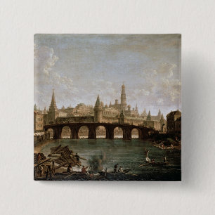 View of the Kremlin and the Kamenny Bridge 15 Cm Square Badge