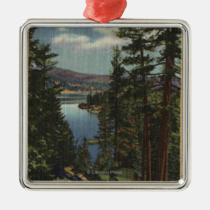 View of the Lake through the Pines # 2 Metal Ornament
